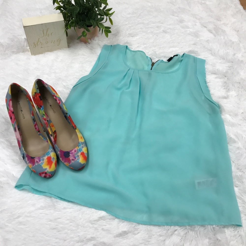 Forever 21 | Sheer Turquoise Sleeveless Top